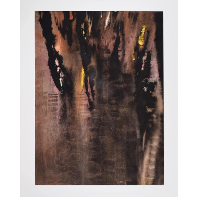 Vintage Abstract Expressionist watercolor painting by New York artist Gene Hutner (1921-1990). Watercolor on paper,...