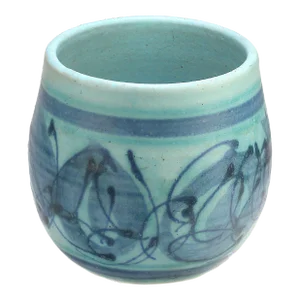 Mid 20th Century Jt Abernathy Blue Glaze Bowl
