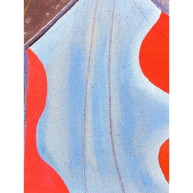 Textile Jessica Simorte "Curtain" Contemporary Colorful Abstract Mixed Media Interior Space Painting, 2022 For Sale - Image 7 of 8