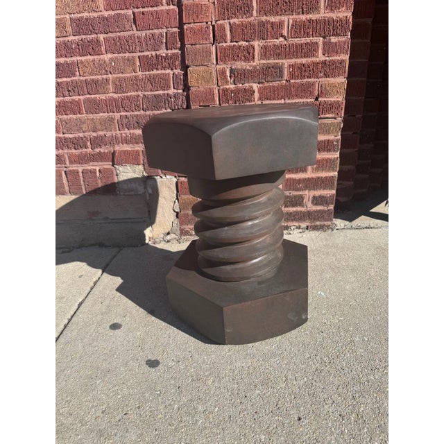 Hex Bolt Side Table in Brown For Sale In Chicago - Image 6 of 6