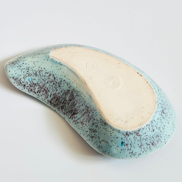 Ceramic MCM Speckled Ceramic Kidney Shaped Tray For Sale - Image 7 of 7