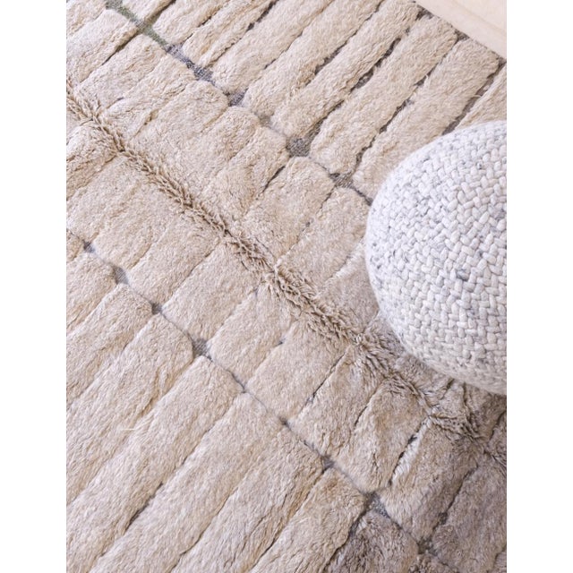 Beige Contemporary Moroccan Beni Mrirt Wool Rug - 10.3 X 7 Ft For Sale - Image 4 of 8