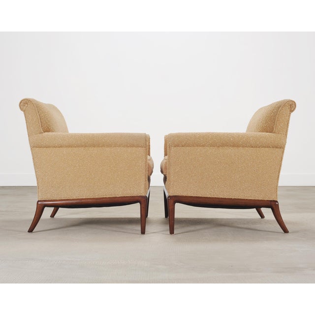 Textile Pair of A. Rudin "No. 600.1" Hardwood Boucle Lounge Armchairs For Sale - Image 7 of 18