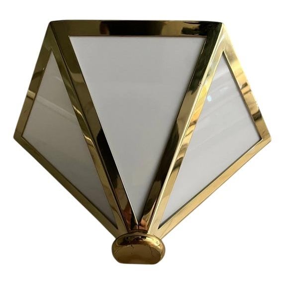 Opaline Glass Brass Sconce from Glashütte Limburg For Sale - Image 10 of 10