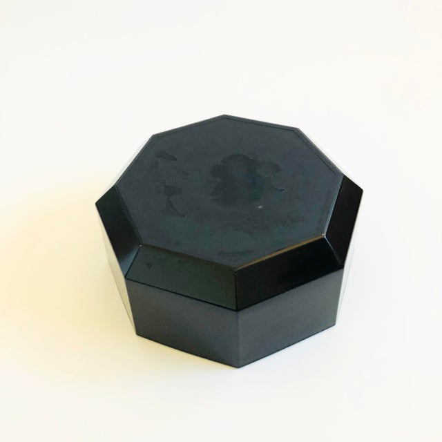 Large Black Octagon Salad Bowl by Arcoroc France For Sale - Image 4 of 7