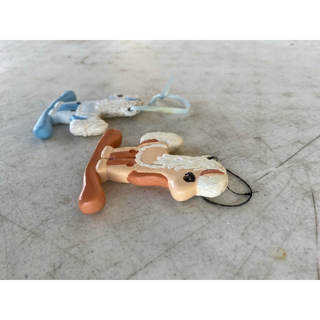 Vintage Ceramic Rocking Horse Ornaments - 2 For Sale - Image 4 of 4