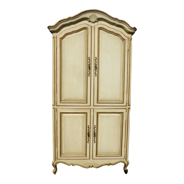 Vintage Drexel French Provincial Off-White & Gold Armoire ...