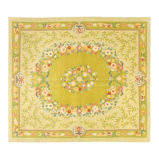 Vintage Chinese Art Deco Hand Knotted Wool Rug, 5'9x6'5 For Sale