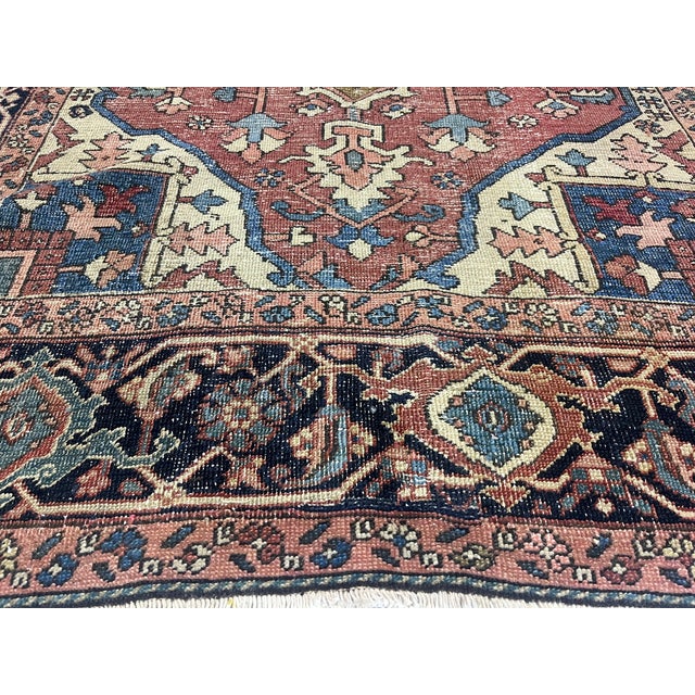 Fine Antique Persian Serapi Wool Rug 4’9” X 5’9” For Sale - Image 4 of 5