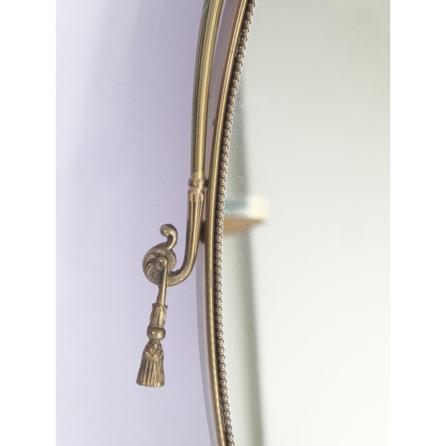 Vintage Italian Oval Brass Mirror, 1920s For Sale - Image 10 of 11
