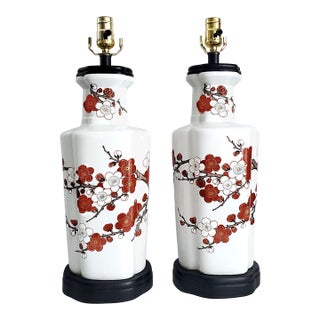 Lamp Pair Flowers Restored For Sale