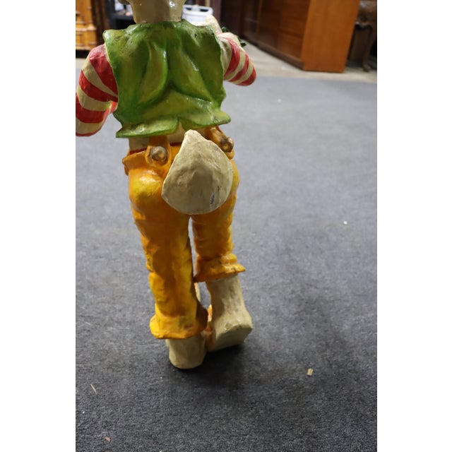 1950s Hand-Painted Folk Art Rabbit Figure With Carrot For Sale - Image 11 of 13