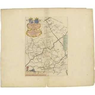 Antique Map of the Hennaarderadeel Township Friesland by Halma, 1718 For Sale