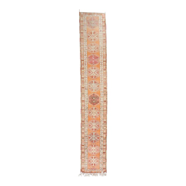 Vintage Orange Turkish Long Runner - 2'9" x 18'11" For Sale