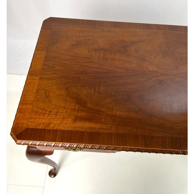 Late 20th Century Baker Furniture Chippendale Style Walnut Writing Desk For Sale - Image 14 of 18