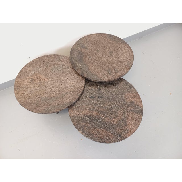 Vintage Nesting Coffee Tables in Granite, 1970s, Set of 3 For Sale - Image 12 of 14