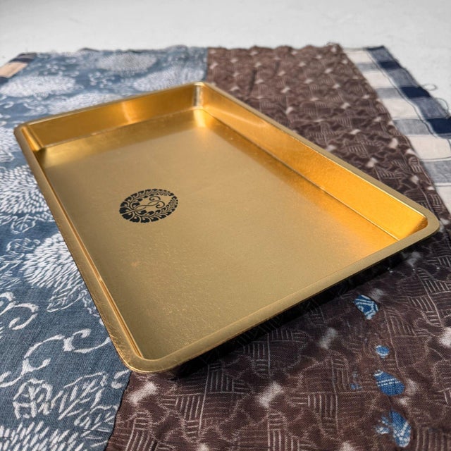 Japanese Lacquer Tray with Kanazawa Gold Leaf, 1970s For Sale - Image 9 of 15