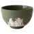 An English sage green and white Jasperware matte stoneware small footed bowl by Wedgwood, in the Neoclassical style, circa...