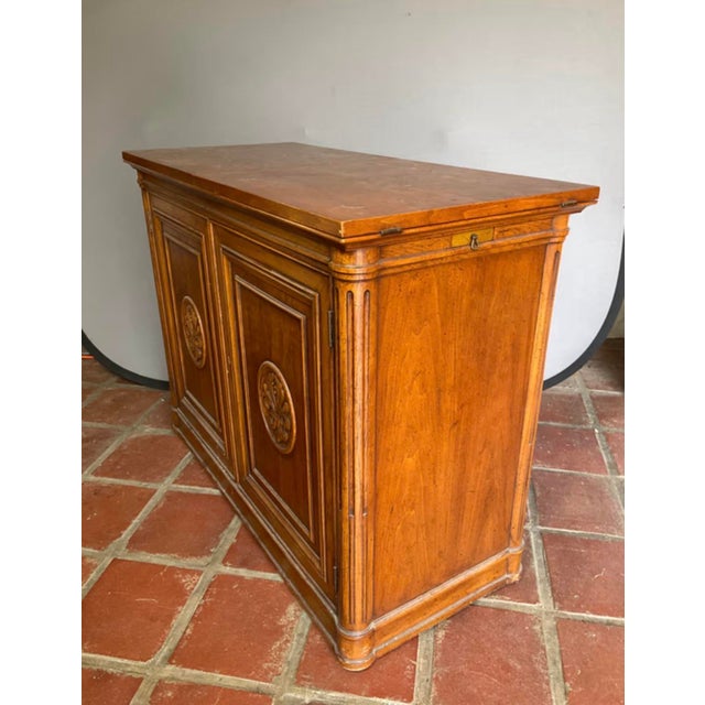 Mid 20th Century Wooden Flip-Top Extendable Buffet Table For Sale - Image 4 of 12