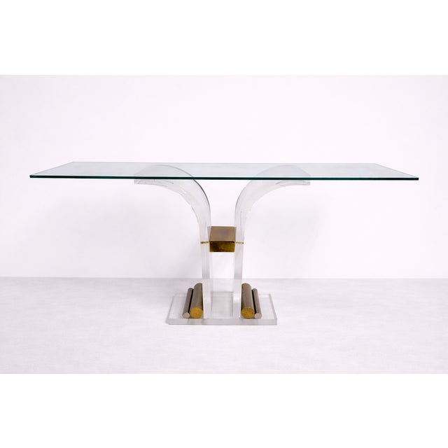 Acrylic and Metal Console Tables, 1970s, Set of 2 For Sale - Image 9 of 14