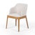 Effortlessly transitional. Finished in a light honey, splayed parawood legs support a shapely upholstered seat of high-...