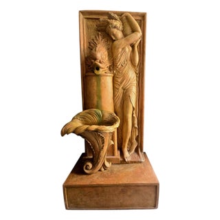 Vintage Art Deco Terracotta Garden Fountain by Ezio Ceccar, 1920 For Sale