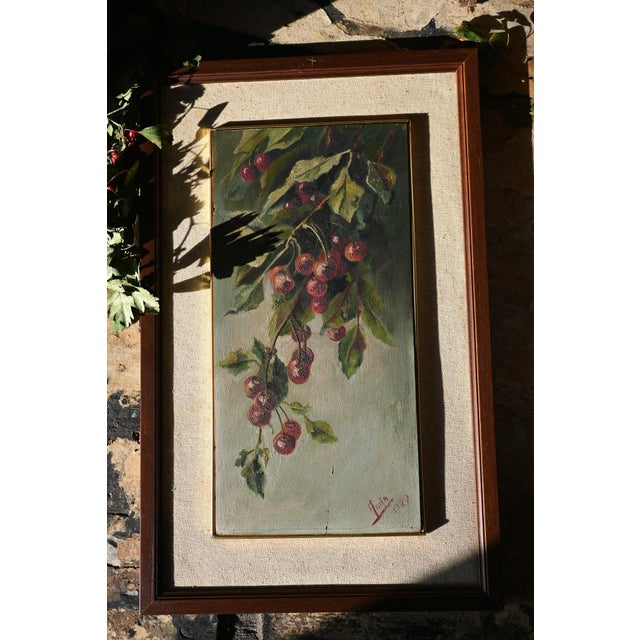 Anita, Still Life Cherries and Plums, 1920, Oil on Panel For Sale - Image 9 of 18