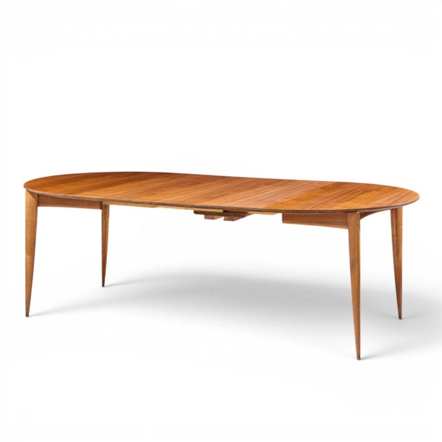 Gio Ponti for Singer & Sons Model 2135 Mid Century Walnut Expanding Dining Table With 4 Leaves For Sale - Image 17 of 18
