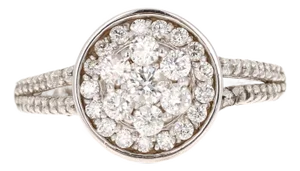 Modern Contemporary Natural Diamond 0.60 Carat White Gold Engagement Ring