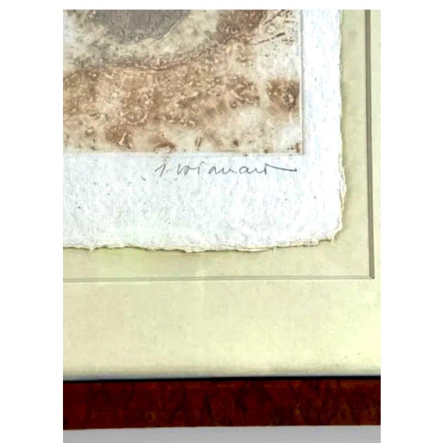 Brown James Coignard, French Pop Art Modernist Textured Carborundum Etching Abstract James Coignard, c. 20th century For Sale - Image 8 of 10