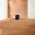 Ink Blue 3.35 Ct Emerald Cut Royal Sapphire & Diamond Trilogy Ring Size 6 in 14k Gold For Sale - Image 8 of 14