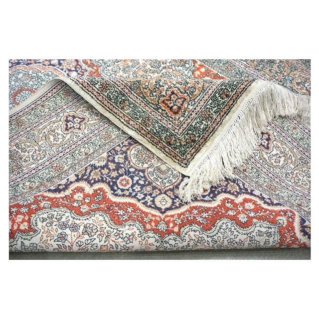 Vintage Sino-Persian Hereke Silk 3x5 White Ivory, Red & Purple Handmade Area Rug #1144265 For Sale - Image 15 of 16