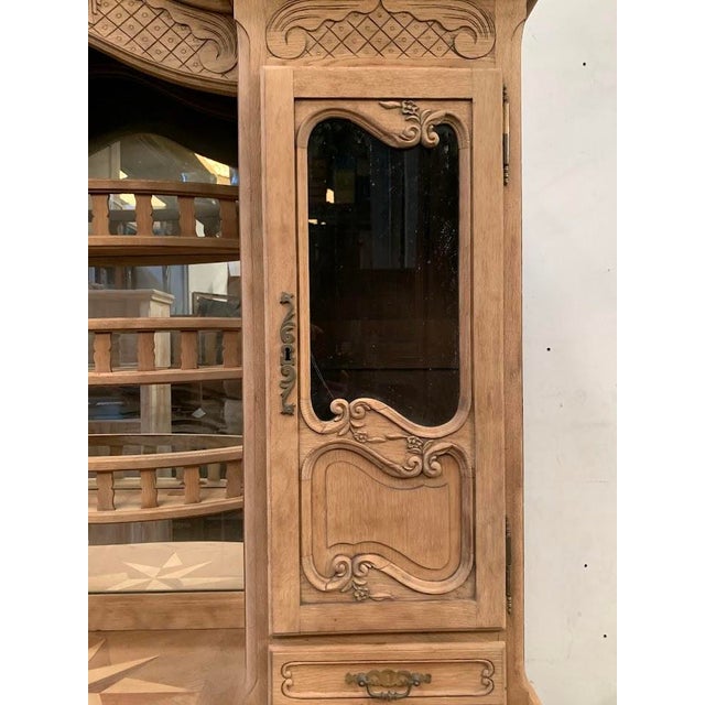 Brown Louis XV Style 2-Body Buffet in Oak, 20th Century For Sale - Image 8 of 10