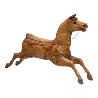 Antique Ex Sotheby's Victorian Carved Pine Carousel Horse For Sale