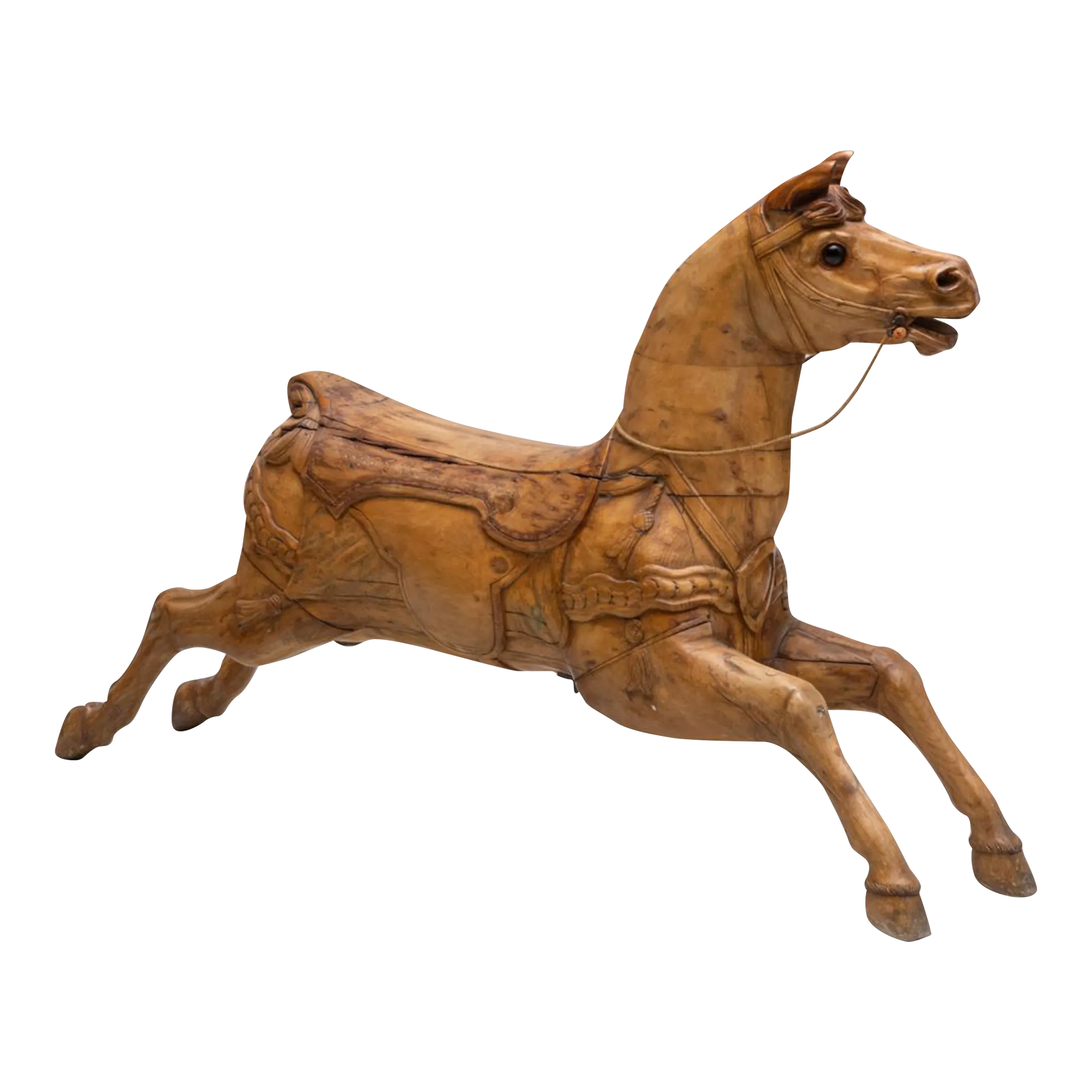 Antique Victorian Carved Pine Carousel Horse | Chairish