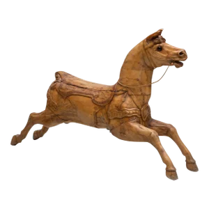 Antique Victorian Carved Pine Carousel Horse