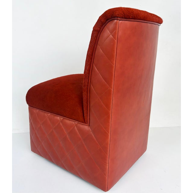 J. Robert Scott Cambon Leather Hide Slipper Chair For Sale In Miami - Image 6 of 11