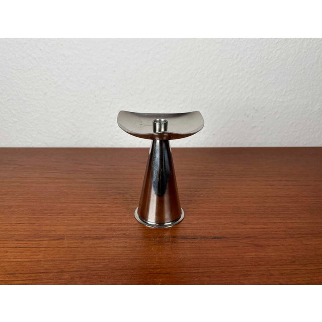 Silver Vintage Metal Candleholder from Selandia, Norway, 1970s For Sale - Image 8 of 8