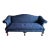 Vintage Conover Sapphire Blue Chippendale Style Camelback Settee Sofa For Sale