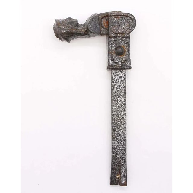 Metal Antique Figural Black Cast Iron Window Shutter Drop Pull For Sale - Image 7 of 9