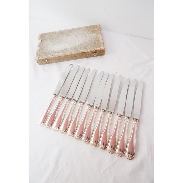 Silver Vintage French Table Knives, 1950s, Set of 12 For Sale - Image 8 of 9