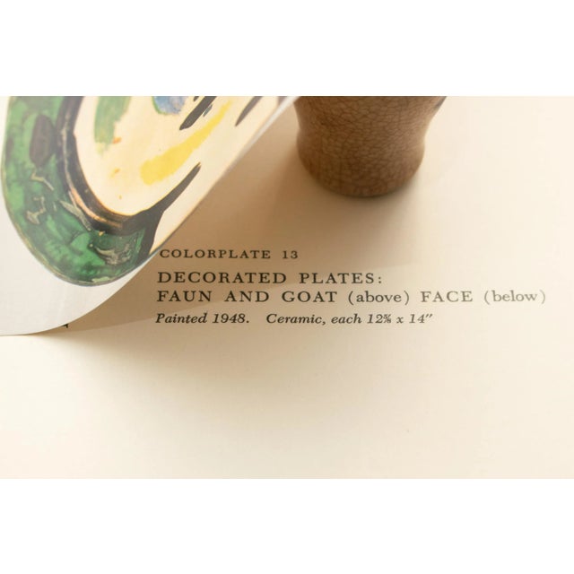 Paper 1957 Vintage Print of Pablo Picasso's Decorative Ceramic Platters "Faun and Goat" and "Face" For Sale - Image 7 of 10