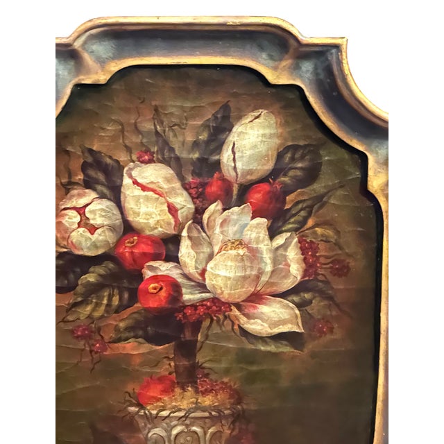 Textile Vintage Homco Large Floral Still Life Wall Plaque "Magnolias & Pomegranates" by Robbie Meyer For Sale - Image 7 of 12