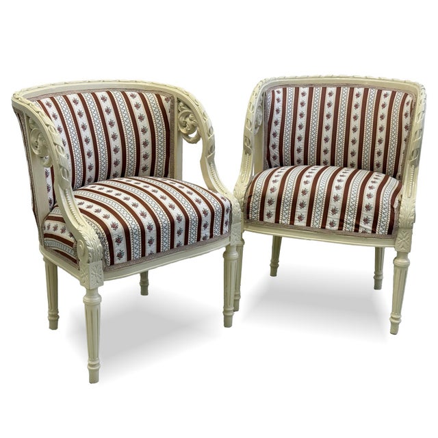 White Louis XV Rococo Revival White Armchairs, 1870s, Set of 2 For Sale - Image 8 of 8