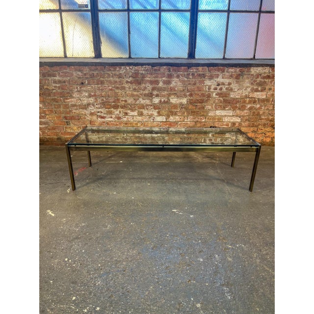 Late 20th Century Late 20th Century Brushed Bronze and Glass Coffee Table For Sale - Image 5 of 11