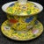Chinese Vintage Chinese Yellow Ground Famille Rose Gaiwan Tea Set With Dragon Motif For Sale - Image 3 of 9