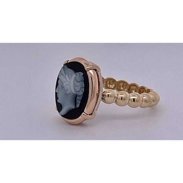 1960s 1960s Hardstone Cameo Portrait of a Lady Ring Size 6 For Sale - Image 5 of 11
