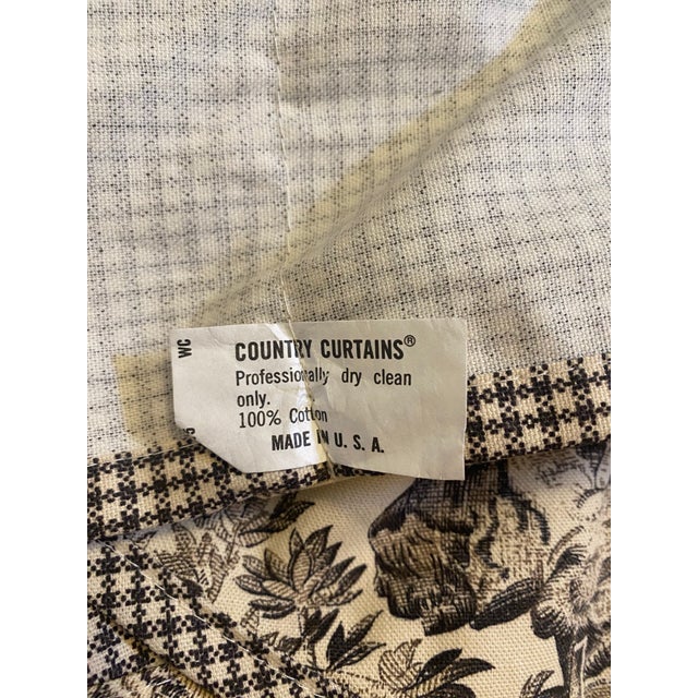Ivory Vintage Waverly Black & White Toile Curtain Valances- a Pair For Sale - Image 8 of 8