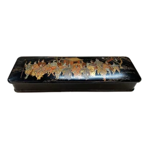 Vintage Japanese Black, Gold and Red Lacquer Document Fubako Box