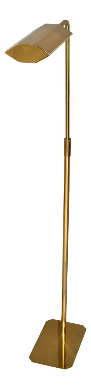 Original Koch & Lowy Articulated Polished Brass Floor Lamp Mid-Century Modern